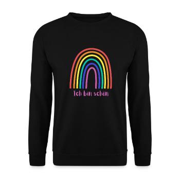 Ich bin schön - Unisex Pullover - Schwarz - Vorne - Alina (178cm) & Michal (187cm)