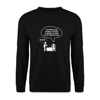 serveur - Sweat-shirt Unisexe - noir - Devant - Alina (178cm) & Michal (187cm)