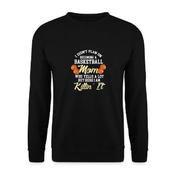 Basketball Mom - Unisex Sweatshirt - black - Front - Alina (178cm) & Michal (187cm)