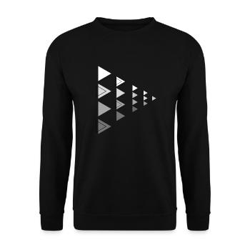 Triangles Gray Horizontal Arrow Decoration - Unisex Sweatshirt - black - Front - Alina (178cm) & Michal (187cm)