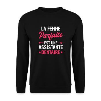 assistante dentaire - Sweat-shirt Unisexe - noir - Devant - Alina (178cm) & Michal (187cm)