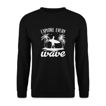 Surfer Surf Surf Surf Planche à vagues Planche à voile - Sweat-shirt Unisexe - noir - Devant - Alina (178cm) & Michal (187cm)