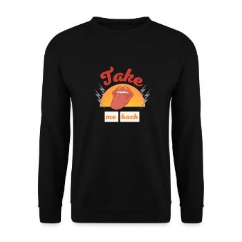 Take me back - Unisex Pullover - Schwarz - Vorne - Alina (178cm) & Michal (187cm)