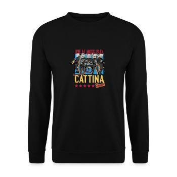 The Cattina Band Design - Unisex Pullover - Schwarz - Vorne - Alina (178cm) & Michal (187cm)