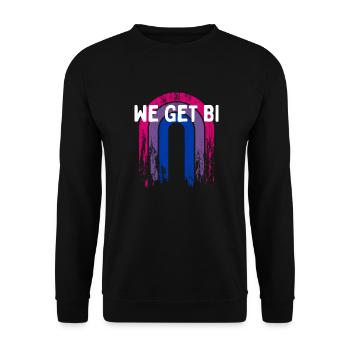 We Get Bi Bisexual LGBTQ Bi Pride LGBT Positivity - Unisex Sweatshirt - black - Front - Alina (178cm) & Michal (187cm)