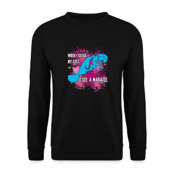 I dream of manatee and dugong - Unisex Sweatshirt - black - Front - Alina (178cm) & Michal (187cm)