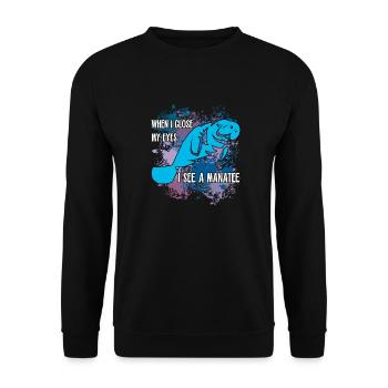 I dream of manatee and dugong - Unisex Sweatshirt - black - Front - Alina (178cm) & Michal (187cm)