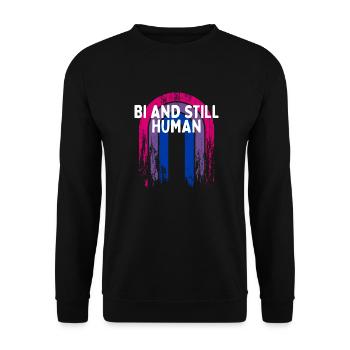 Bi et toujours humain Bisexuel LGBTQ Bi Pride LGBT - Sweat-shirt Unisexe - noir - Devant - Alina (178cm) & Michal (187cm)