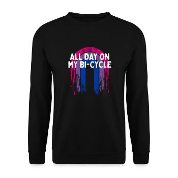 Toute la journée sur mon Bi-Cycle Bisexuel LGBTQ Bi Pride - Sweat-shirt Unisexe - noir - Devant - Alina (178cm) & Michal (187cm)