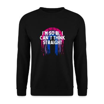 So Bi I Can't Think Straight Bisexual LGBTQ Bi - Unisex Pullover - Schwarz - Vorne - Alina (178cm) & Michal (187cm)