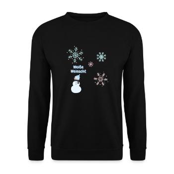 Weiße Weinacht - Unisex Pullover - Schwarz - Vorne - Alina (178cm) & Michal (187cm)