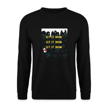 Snow | Let it Snow | Flakes | Snow figure | Santa - Unisex Pullover - Schwarz - Vorne - Alina (178cm) & Michal (187cm)