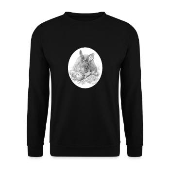 Kaninchen - Unisex Pullover - Schwarz - Vorne - Alina (178cm) & Michal (187cm)