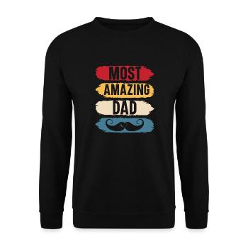 Most amazing dad original gift father's day - Sweat-shirt Unisexe - noir - Devant - Alina (178cm) & Michal (187cm)