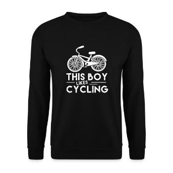 Boy Likes Cycling Cardio Racing Bike - Unisex Sweatshirt - black - Front - Alina (178cm) & Michal (187cm)