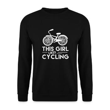 Une fille aime les vélos, le cyclisme, les - Sweat-shirt Unisexe - noir - Devant - Alina (178cm) & Michal (187cm)