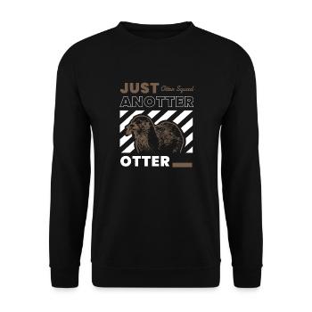 Anotter Otter Ironischer süßer Seeotter Wildtier - Unisex Pullover - Schwarz - Vorne - Alina (178cm) & Michal (187cm)
