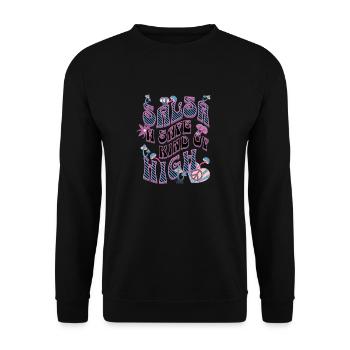 Salsa style hippie, flower power, style rétro, - Sweat-shirt Unisexe - noir - Devant - Alina (178cm) & Michal (187cm)