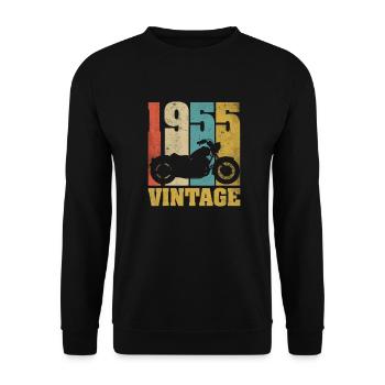 1955 Né anniversaire motard motard cadeau - Sweat-shirt Unisexe - noir - Devant - Alina (178cm) & Michal (187cm)