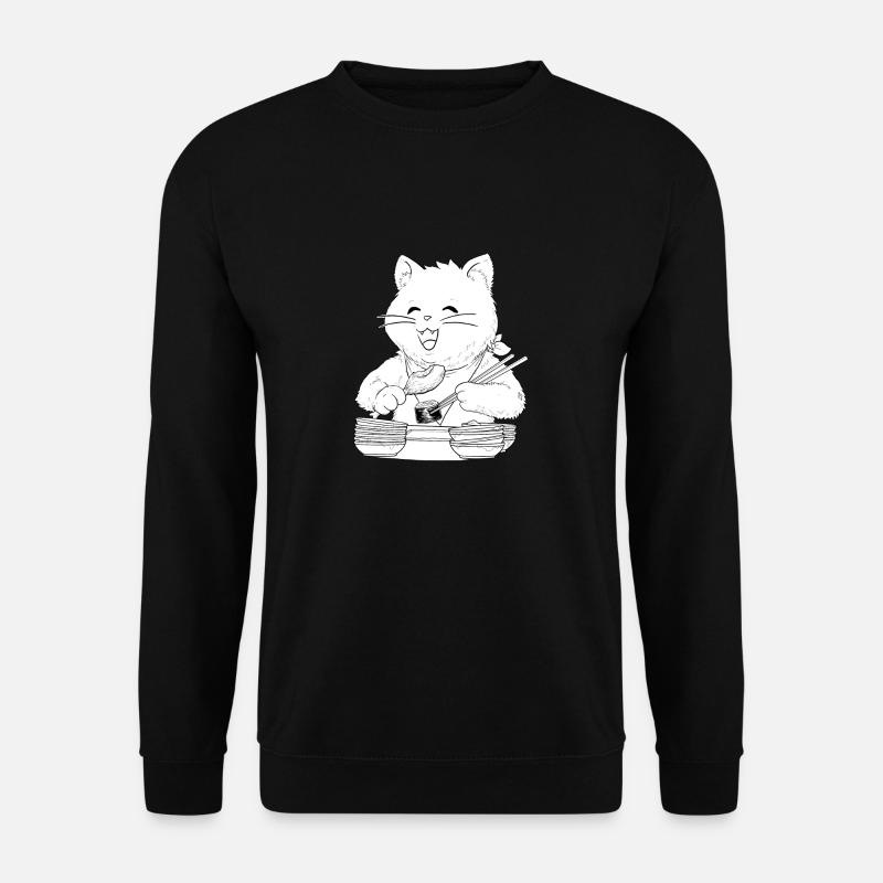 Chat avec beaucoup d’appétit, pour les fans de « tout ce que vous pouvez manger » - Sweat-shirt Unisexe - noir