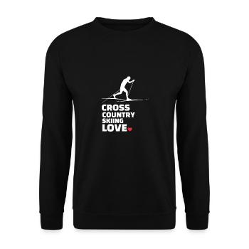Ich Liebe Langlauf Stilvolles - Unisex Pullover - Schwarz - Vorne - Alina (178cm) & Michal (187cm)