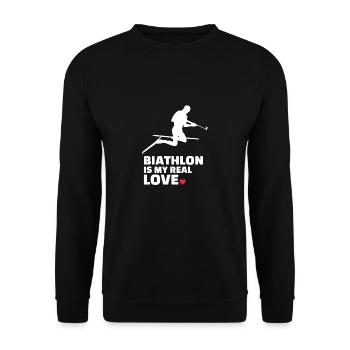 J’adore Biathlon Silhouette de biathlon élégant - Sweat-shirt Unisexe - noir - Devant - Alina (178cm) & Michal (187cm)