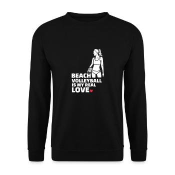 J’adore le beach-volley Plage élégante - Sweat-shirt Unisexe - noir - Devant - Alina (178cm) & Michal (187cm)