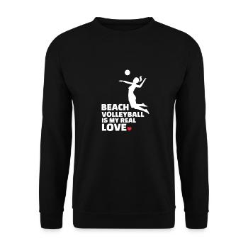 J’adore le beach-volley Plage élégante - Sweat-shirt Unisexe - noir - Devant - Alina (178cm) & Michal (187cm)