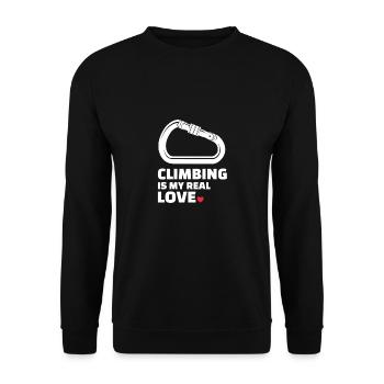 I love climbing for all mountain lovers - Unisex Sweatshirt - black - Front - Alina (178cm) & Michal (187cm)