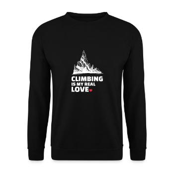 I love climbing for all mountain lovers - Unisex Sweatshirt - black - Front - Alina (178cm) & Michal (187cm)