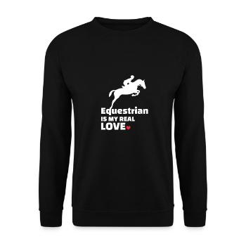 Reiter Pferdeliebhaber - Unisex Pullover - Schwarz - Vorne - Alina (178cm) & Michal (187cm)