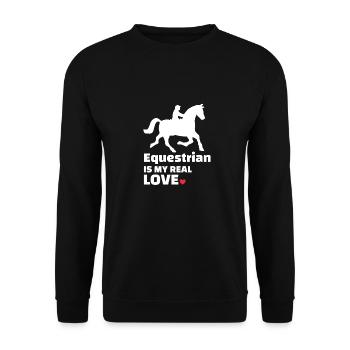Reitpferdeliebhaber - Unisex Pullover - Schwarz - Vorne - Alina (178cm) & Michal (187cm)