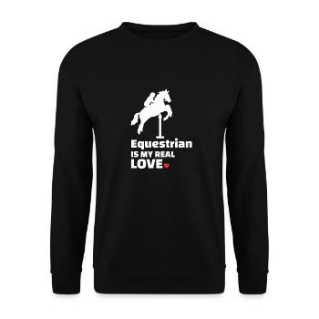 Reiter Pferdeliebhaber - Unisex Pullover - Schwarz - Vorne - Alina (178cm) & Michal (187cm)