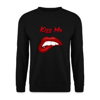 RS - Bouche rouge - Sweat-shirt Unisexe - noir - Devant - Alina (178cm) & Michal (187cm)