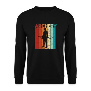 Bogenschießen farbiges wort bogen schißesport - Unisex Pullover - Schwarz - Vorne - Alina (178cm) & Michal (187cm)