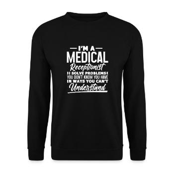 Hospital Problem Solver Front Desk Employee - Unisex Sweatshirt - black - Front - Alina (178cm) & Michal (187cm)