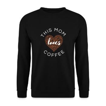 Mama needs coffee / Kaffejunkie / Kaffeefreak - Unisex Pullover - Schwarz - Vorne - Alina (178cm) & Michal (187cm)