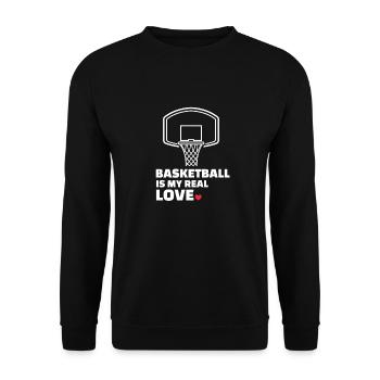 Ich Liebe Basketball - Unisex Pullover - Schwarz - Vorne - Alina (178cm) & Michal (187cm)