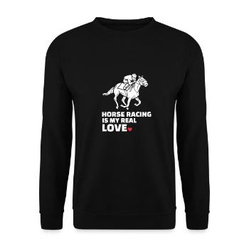 J’adore les courses de chevaux - Sweat-shirt Unisexe - noir - Devant - Alina (178cm) & Michal (187cm)
