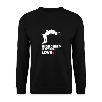 Ich Liebe Hochsprung - Unisex Pullover - Schwarz - Vorne - Alina (178cm) & Michal (187cm)