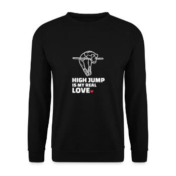 Ich Liebe Hochsprung - Unisex Pullover - Schwarz - Vorne - Alina (178cm) & Michal (187cm)