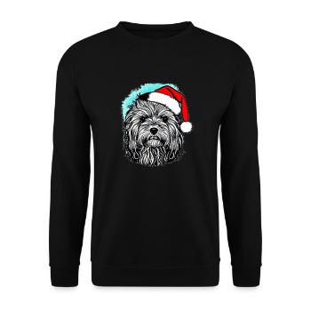 Weihnachten Hund süß lustig Hunde Tier Welpe 1 - Unisex Pullover - Schwarz - Vorne - Alina (178cm) & Michal (187cm)