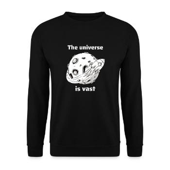 The Universe Is Vast Retro Outer Space Designs - Unisex Sweatshirt - black - Front - Alina (178cm) & Michal (187cm)