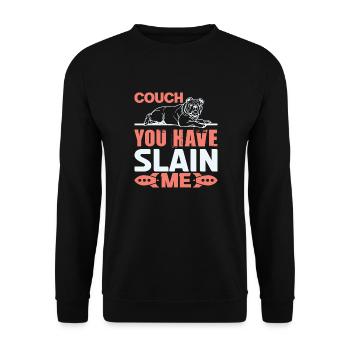 COUCH, DIE DU MICH GETÖTET HAST - Unisex Pullover - Schwarz - Vorne - Alina (178cm) & Michal (187cm)