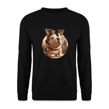 Süßer Kugelhund - Unisex Pullover - Schwarz - Vorne - Alina (178cm) & Michal (187cm)