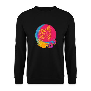 chat et papillon - Sweat-shirt Unisexe - noir - Devant - Alina (178cm) & Michal (187cm)