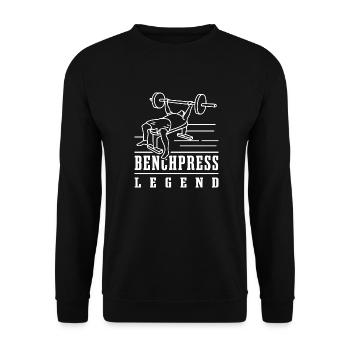 Benchpress Lifting Gym Trainingsbank - Unisex Pullover - Schwarz - Vorne - Alina (178cm) & Michal (187cm)