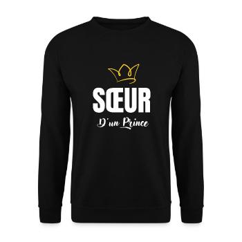 sœur d'un prince - Sweat-shirt Unisexe - noir - Devant - Alina (178cm) & Michal (187cm)