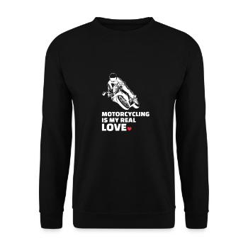 I love motorcycling - Unisex Sweatshirt - black - Front - Alina (178cm) & Michal (187cm)