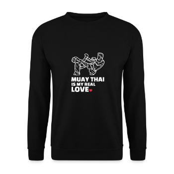 Ich Liebe Muay Thai - Unisex Pullover - Schwarz - Vorne - Alina (178cm) & Michal (187cm)